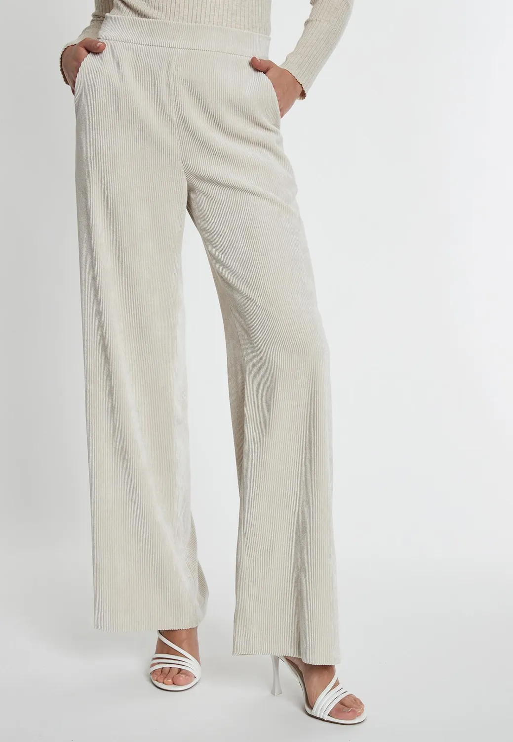 Ana Alcazar Sasky pantaloni velluto panna palazzo