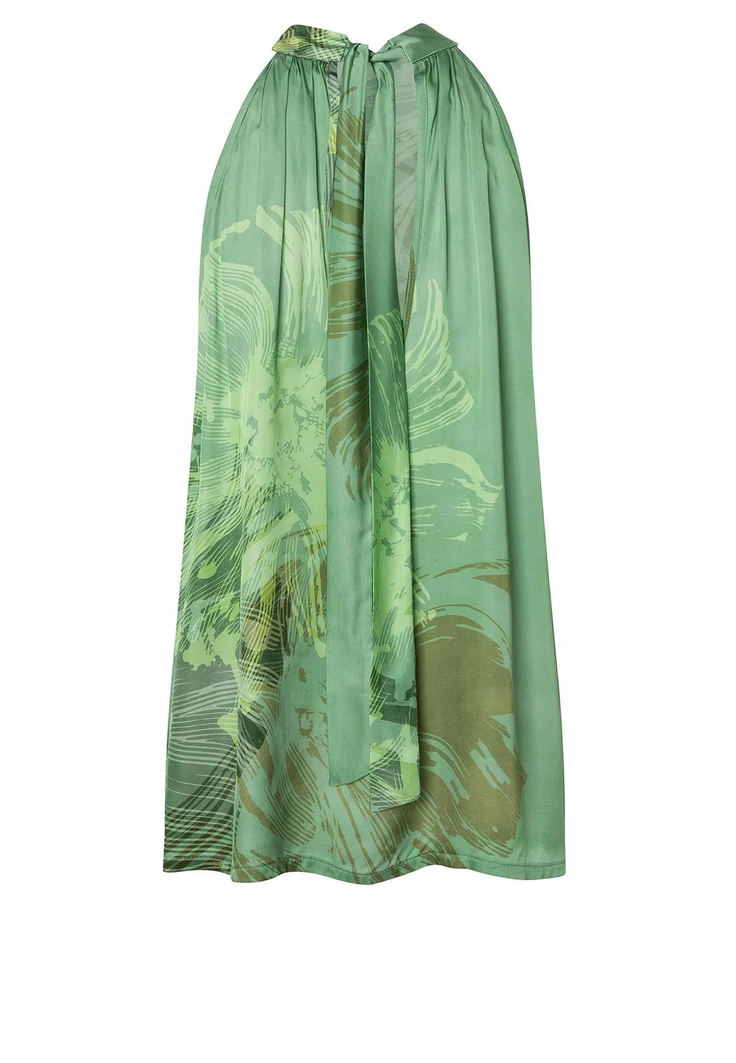 Ana Alcazar Zegora top raso verde scollo halter