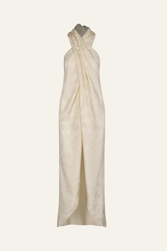 Johanna Ortiz Silent Water top halter ecru viscosa