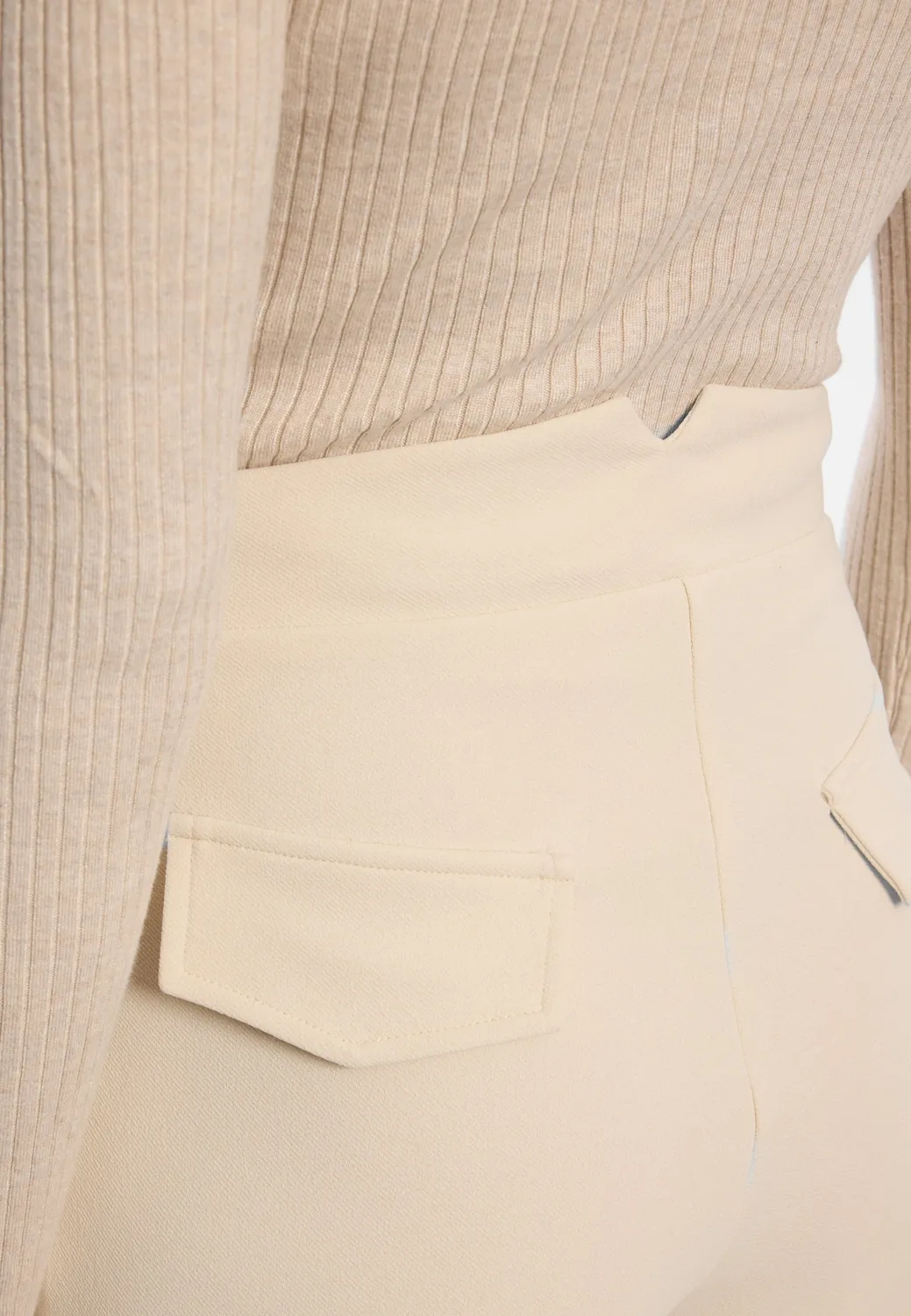 Ana Alcazar Ellistine pantaloni Marlene avorio vita alta