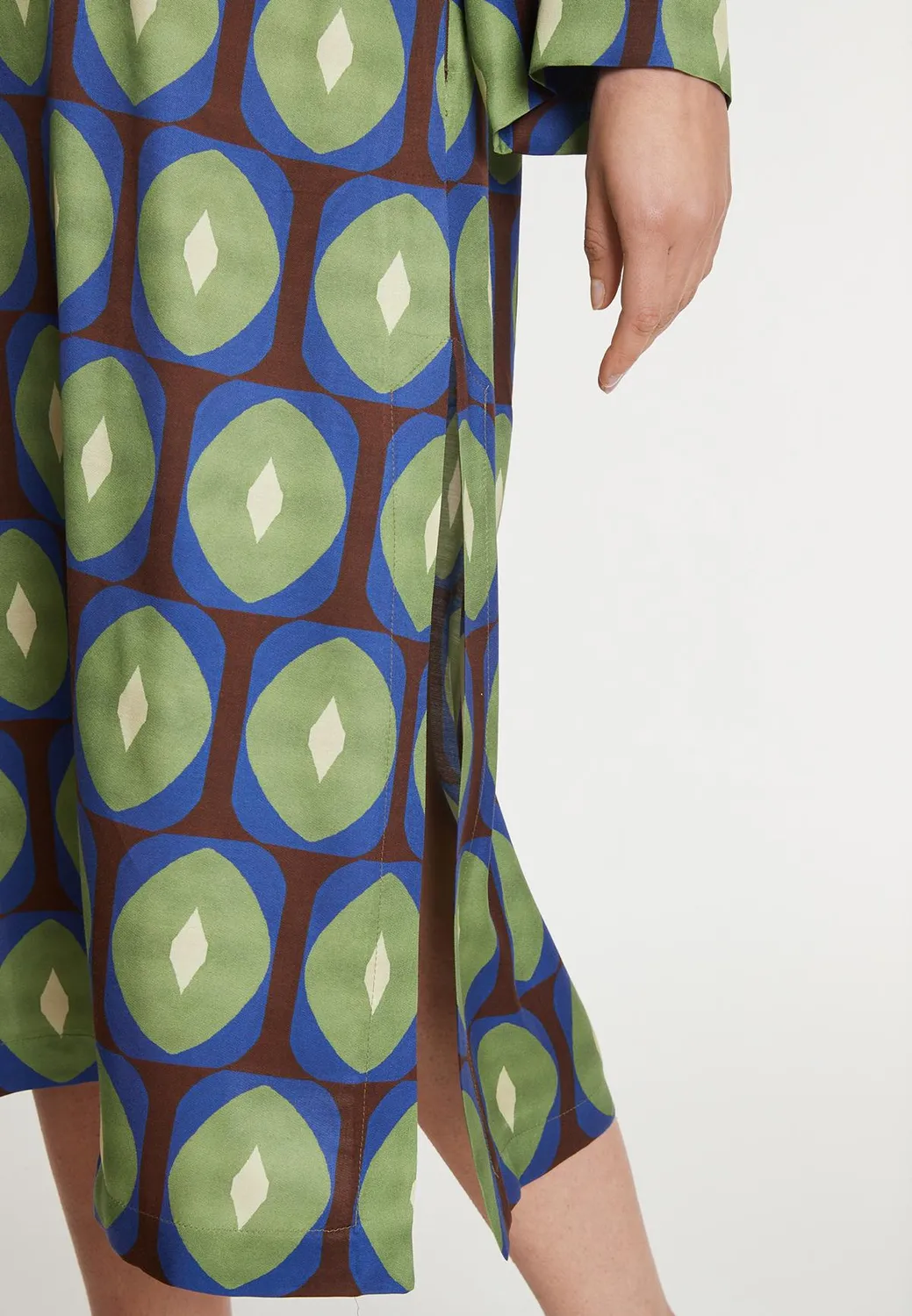 Ana Alcazar Maany abito midi fantasia verde