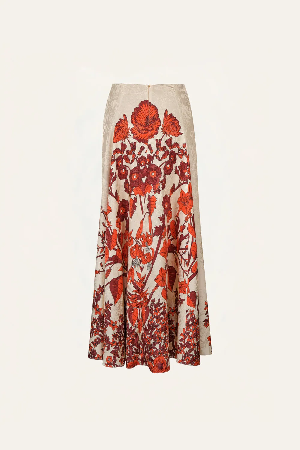 Johanna Ortiz Encanto De Isla Gonna Jacquard Rossa
