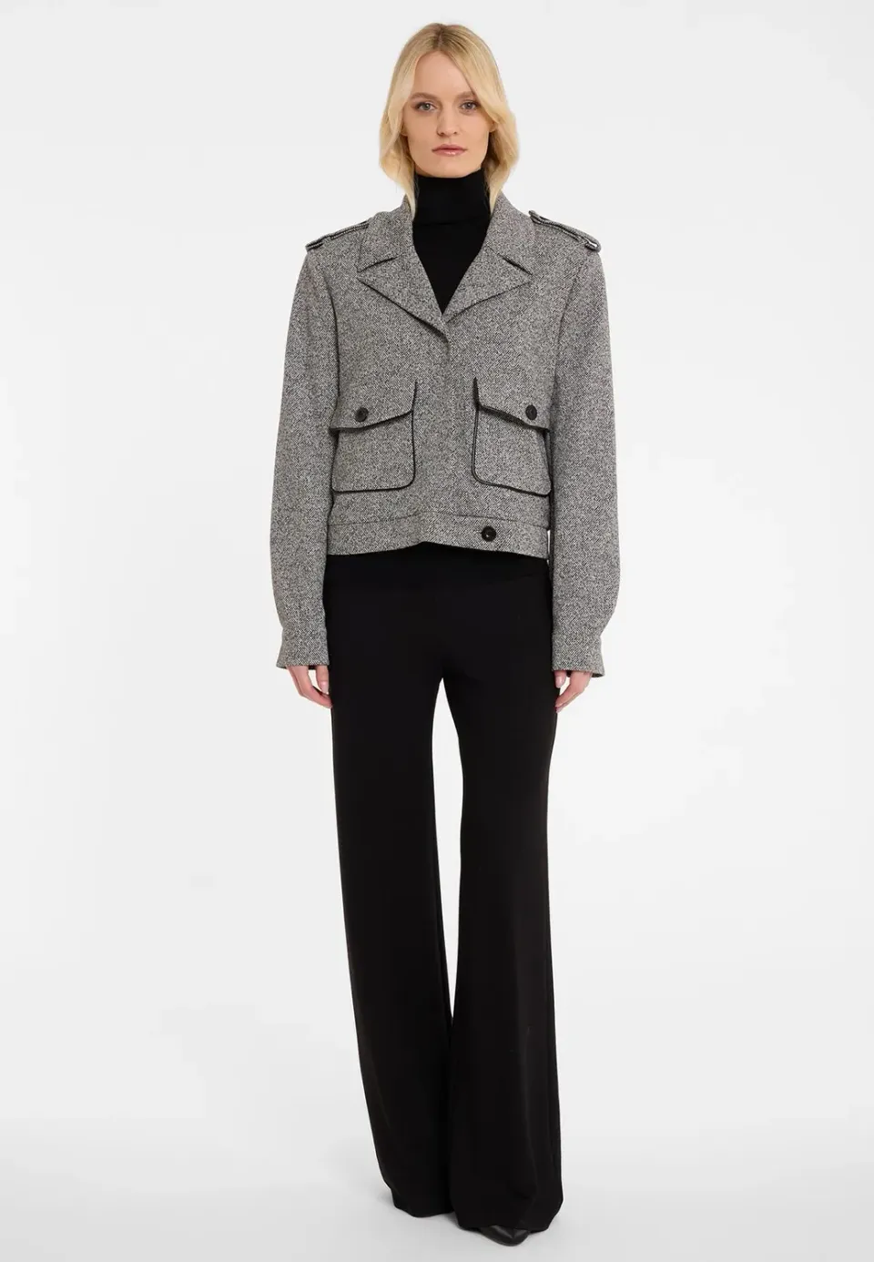 Ana Alcazar Alana giacca tweed grigia