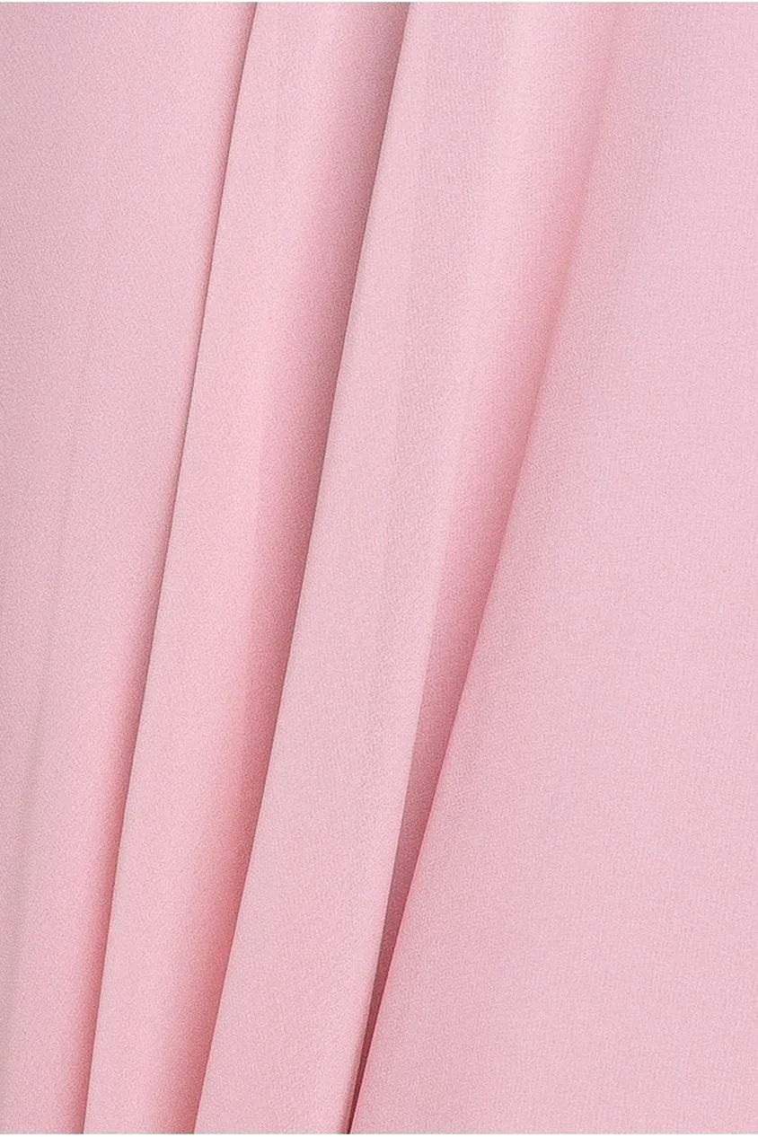 Goddiva Cowl Neck abito maxi rosa blush chiffon