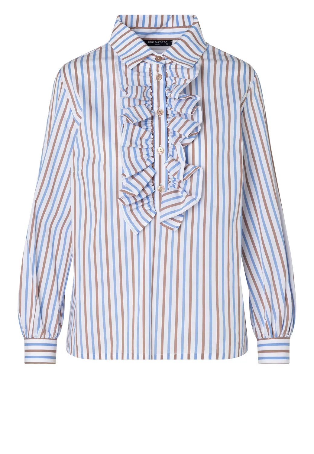 Ana Alcazar Evamari blusa panna righe jabots