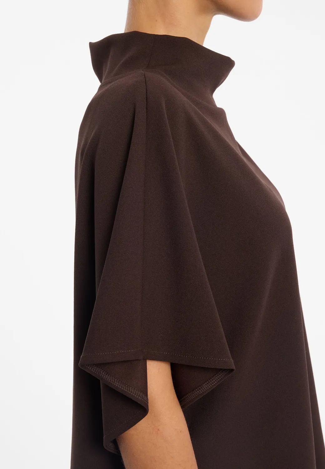 Ana Alcazar Elioreste top mantella marrone collo alto