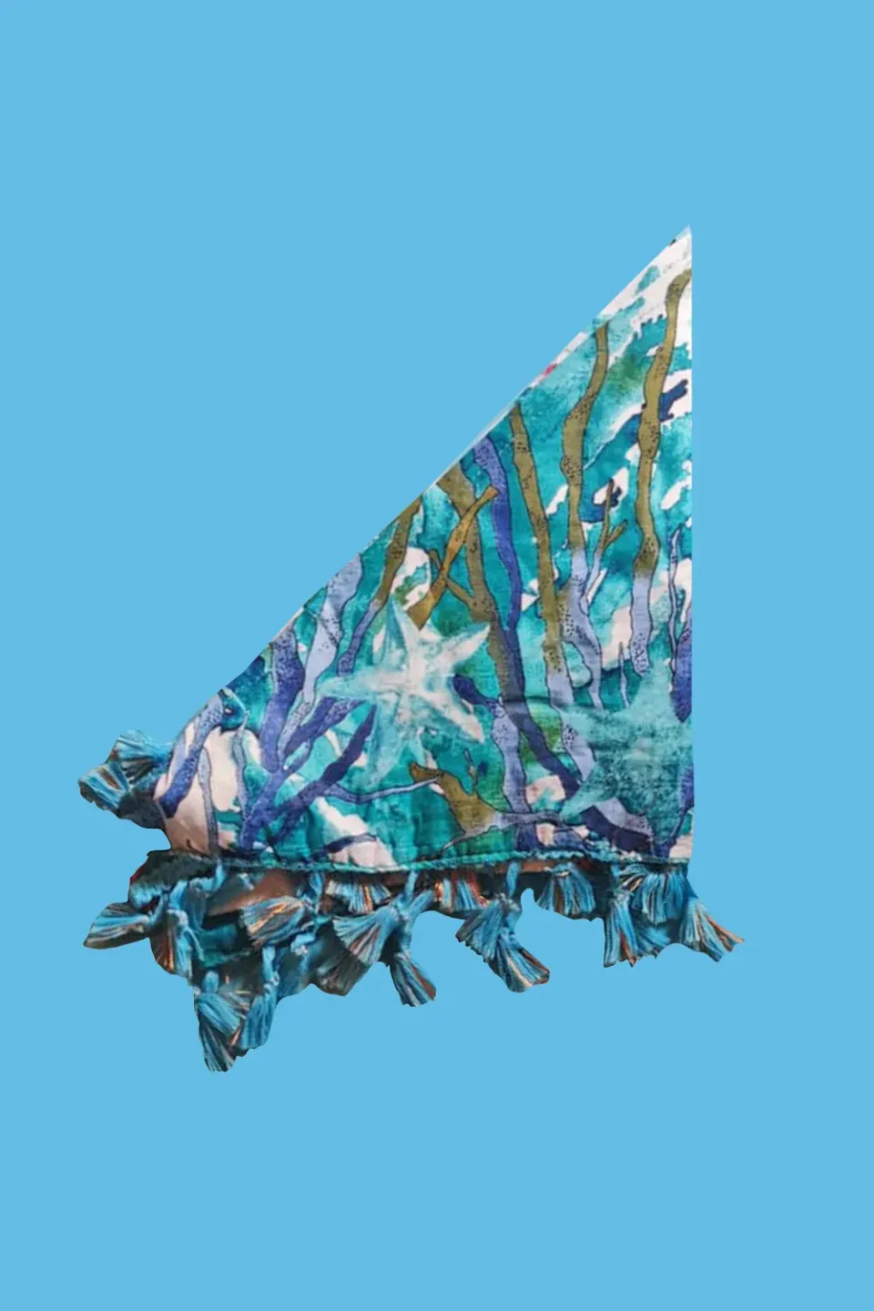 Antica Sartoria Marino DV2109 foulard triangolo blu cotone
