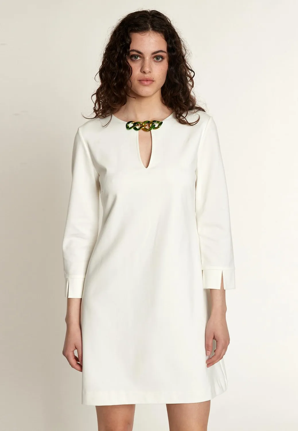 Ana Alcazar Kadony tunica jersey bianca svasata