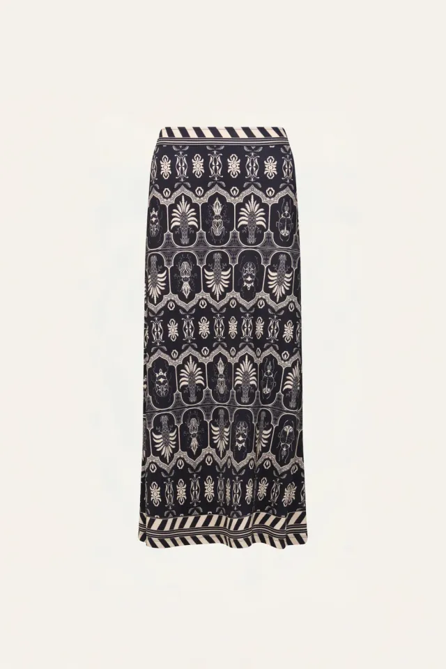 Johanna Ortiz Wild Frontiers gonna midi jersey nero