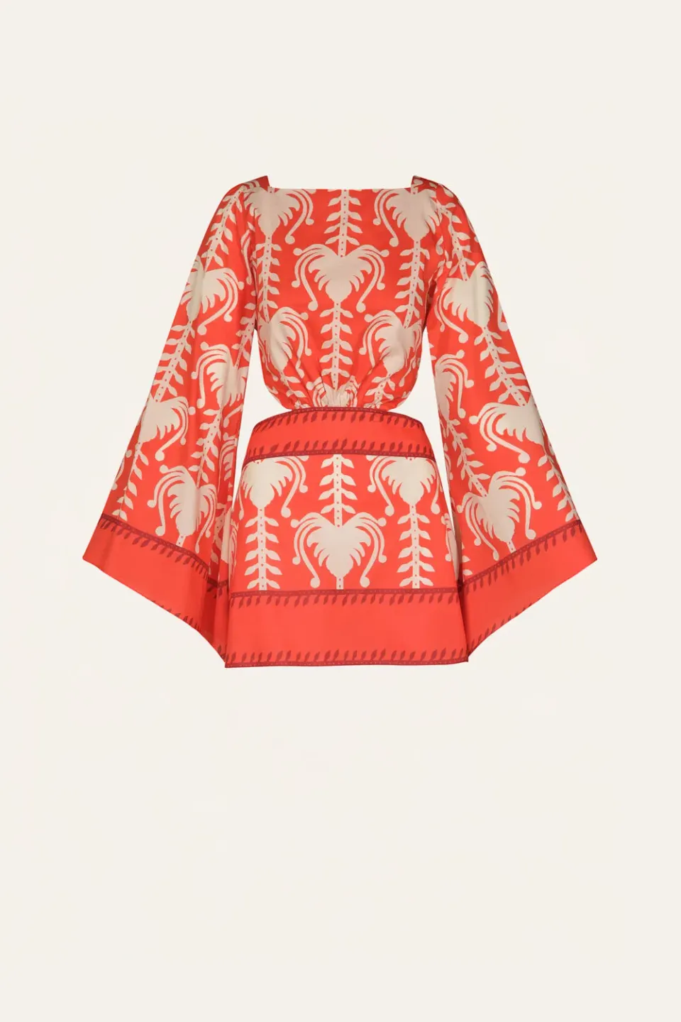 Johanna Ortiz Words Of Wisdom mini abito cotone rosso cut-out