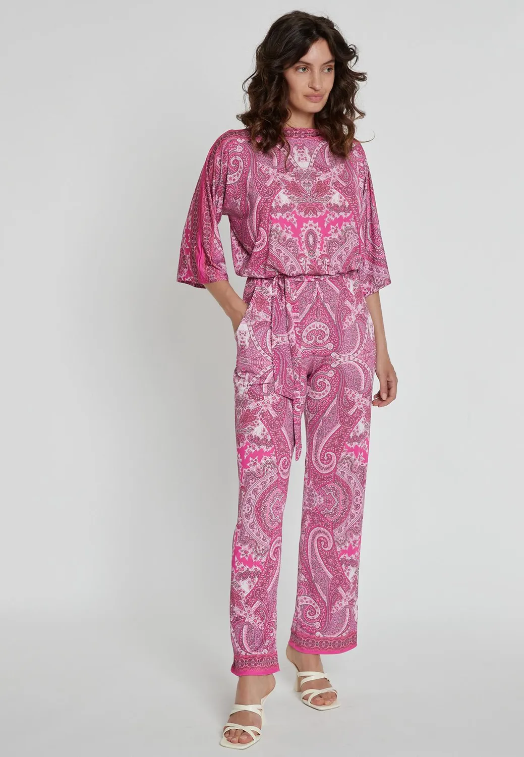 Ana Alcazar Kimone tuta paisley rosa bacca