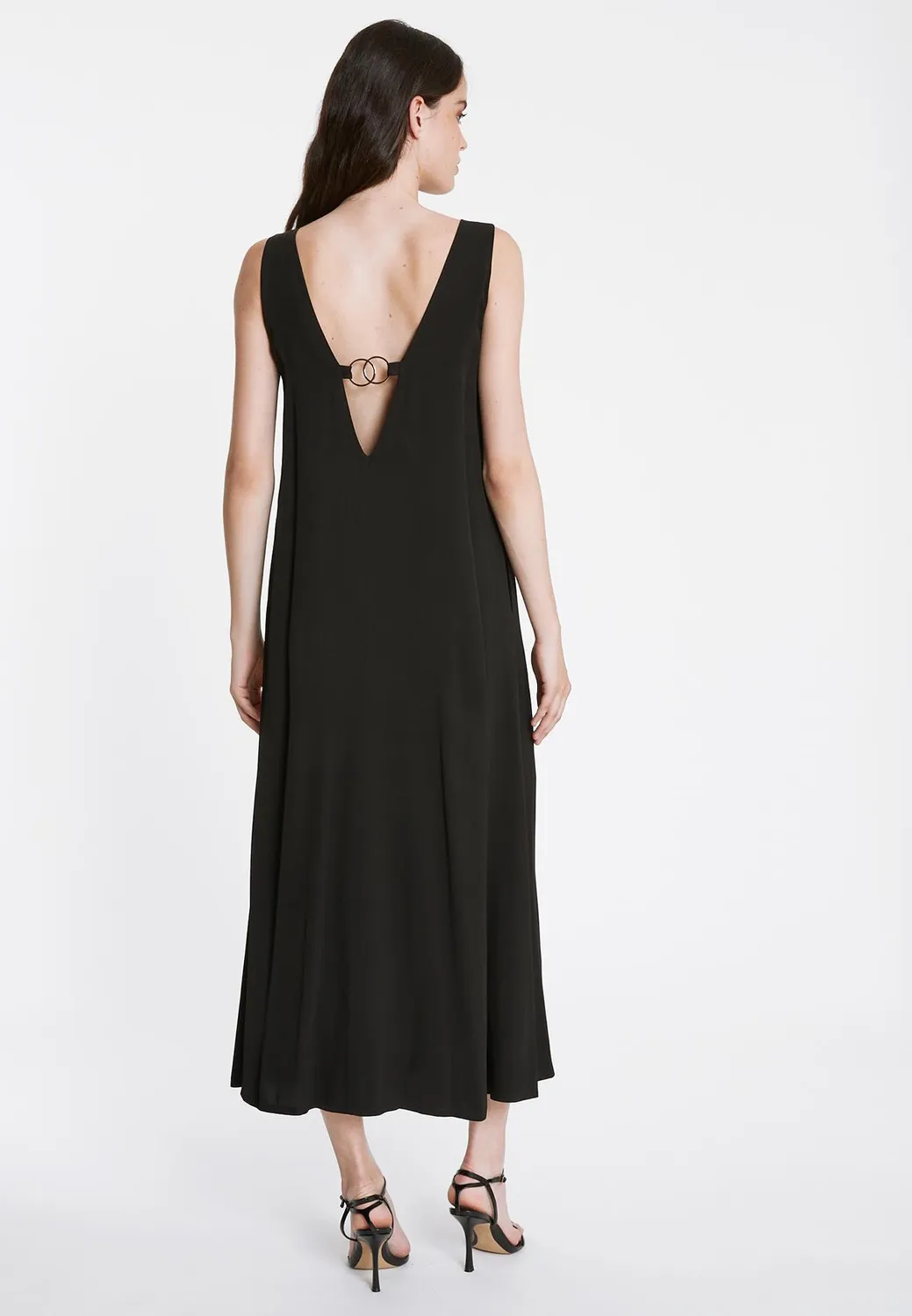 Ana Alcazar Rakia vestito maxi nero viscosa