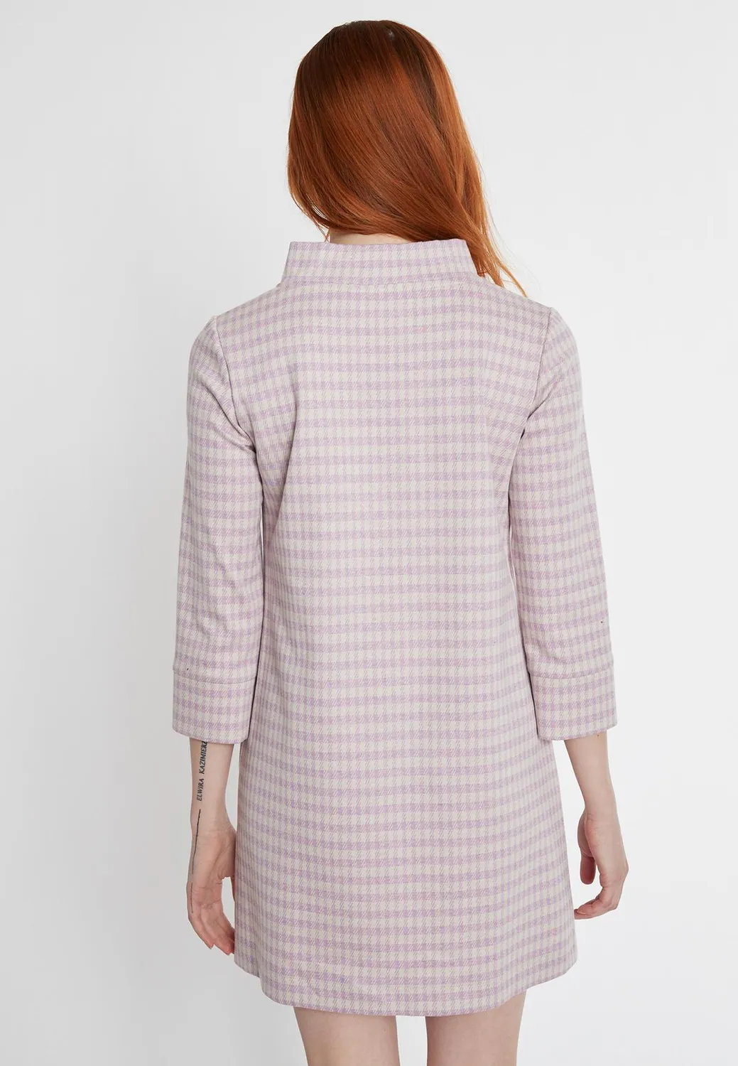 Ana Alcazar Sobea abito corto viola pied-de-poule