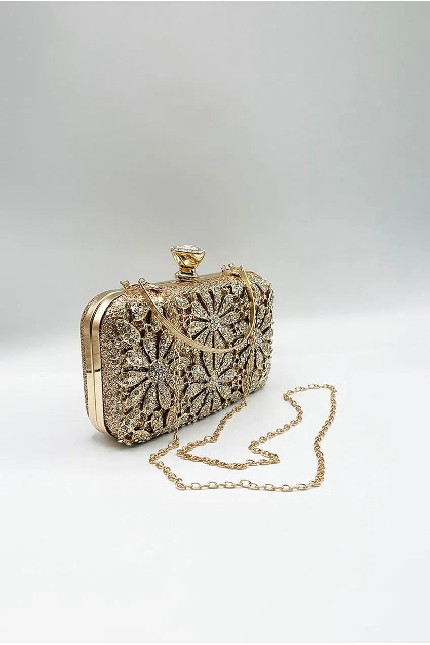 SVNX clutch pochette oro margherite catena