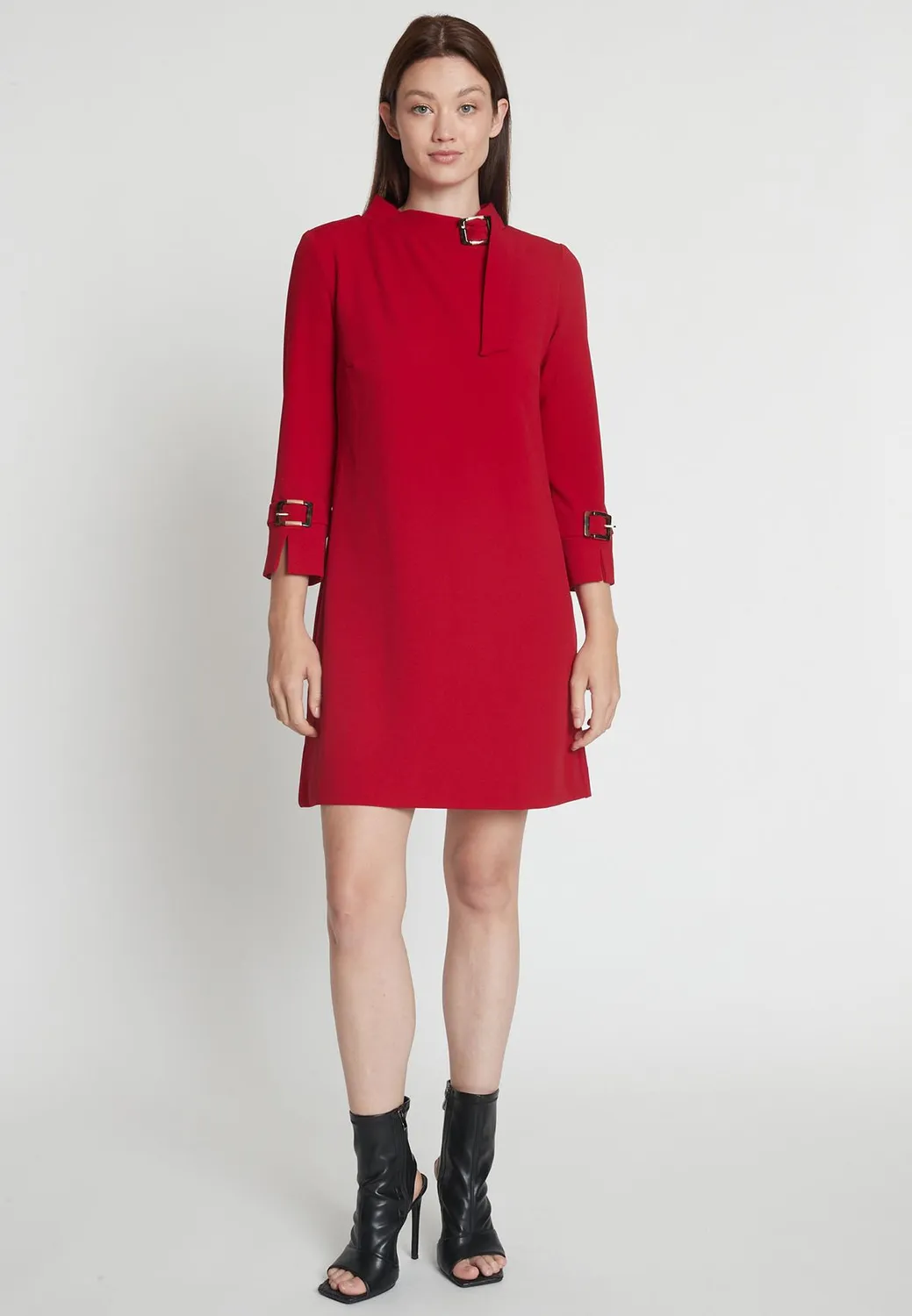Ana Alcazar Mebida abito svasato rosso corto