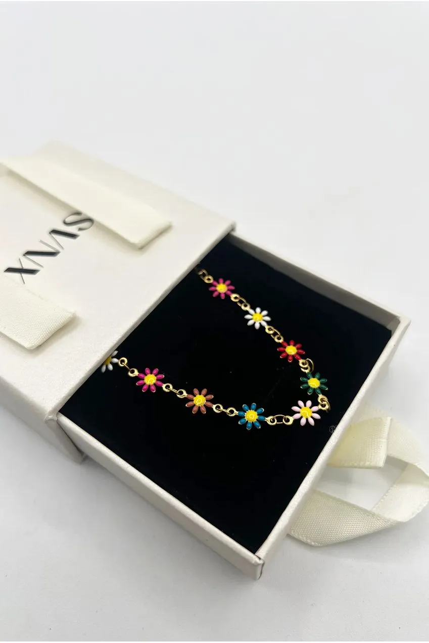 SVNX Daisy Chain collana oro multi fiori