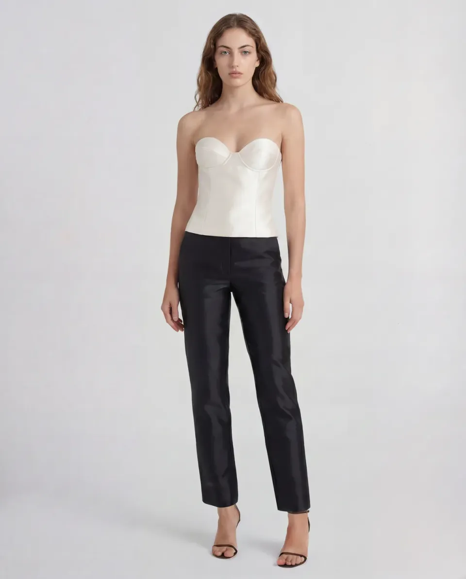 Violante Nessi Dumas top bustier avorio mikado seta