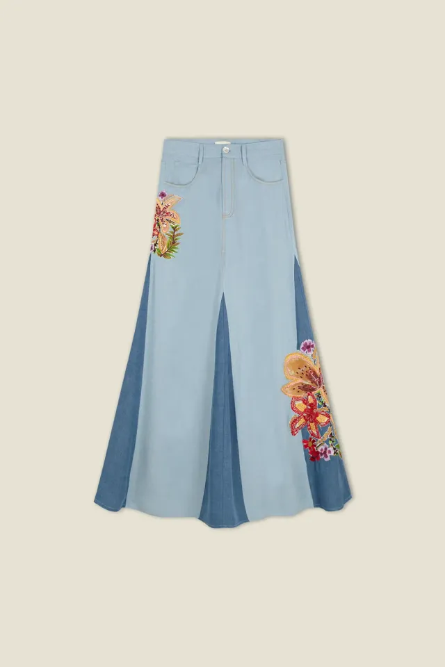Dahlia Aruba Skirt Denim gonna lunga denim