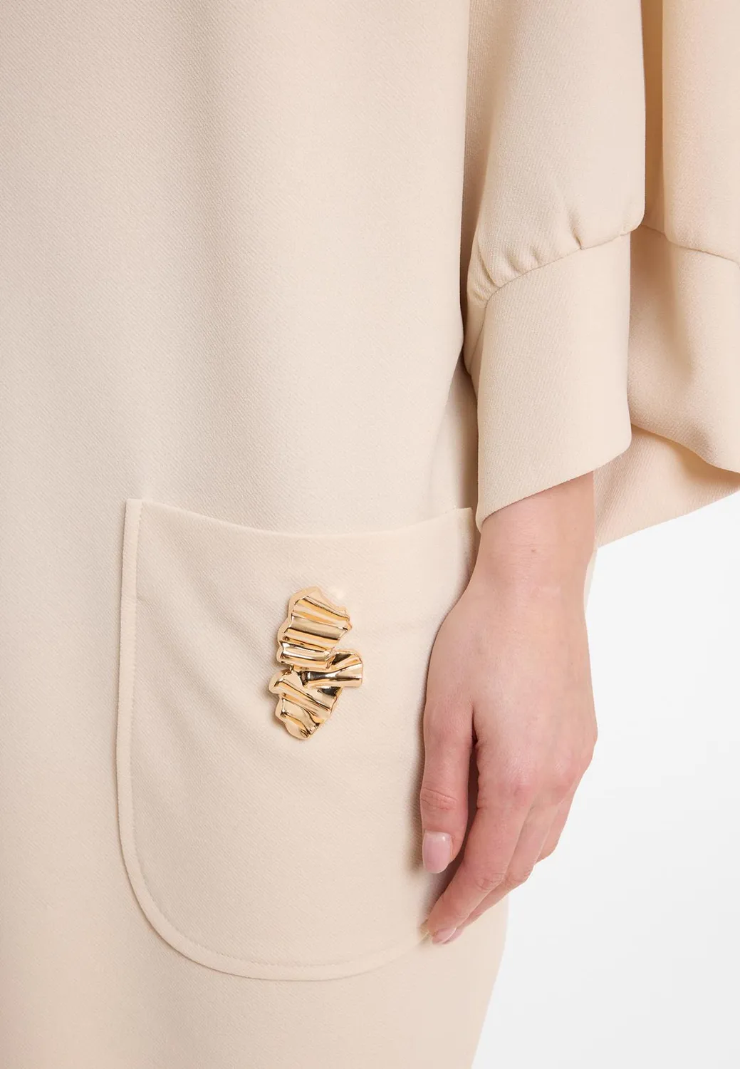 Ana Alcazar Adwera abito oversize bianco tasche