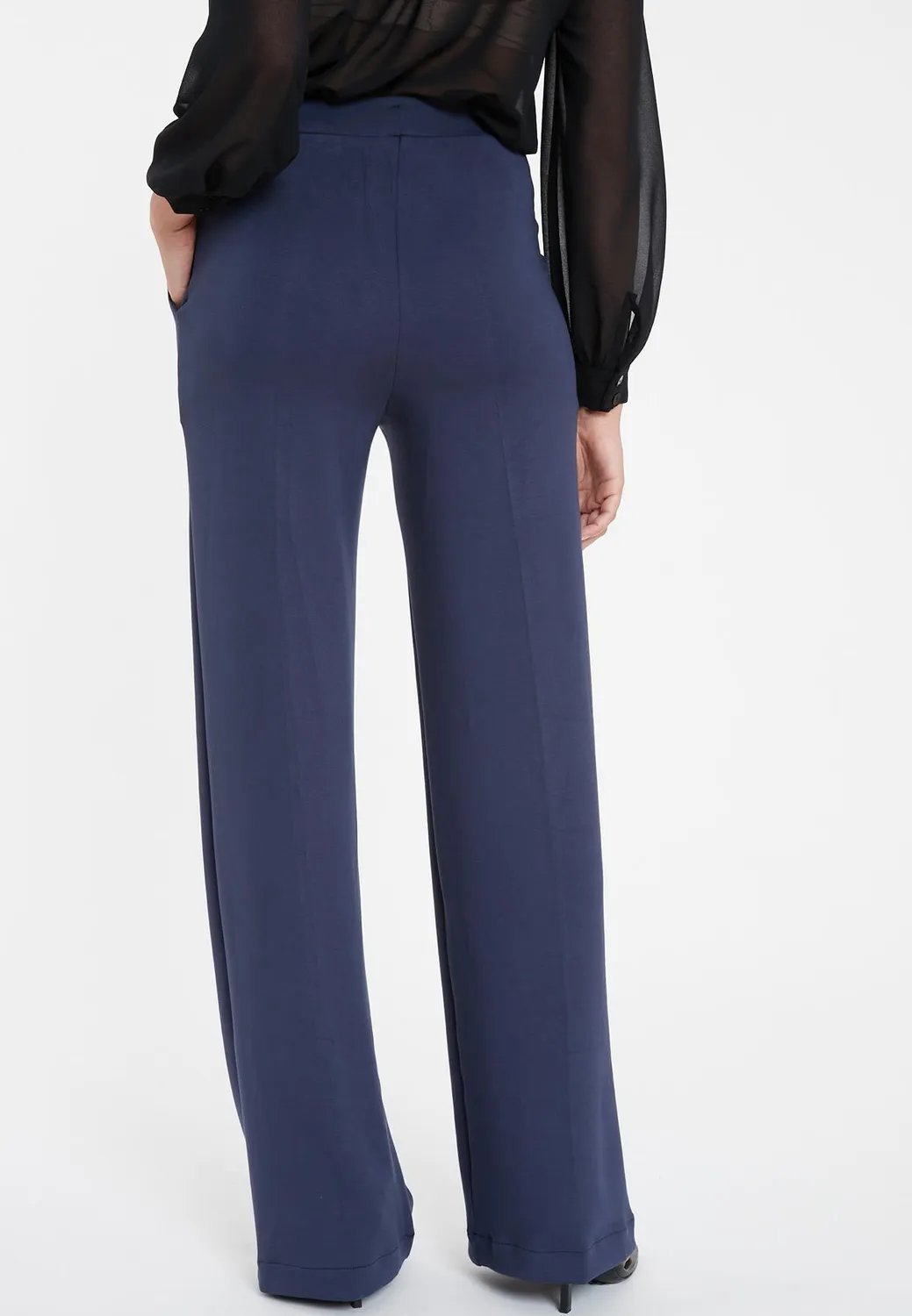 Ana Alcazar Sefasi pantaloni larghi jersey blu