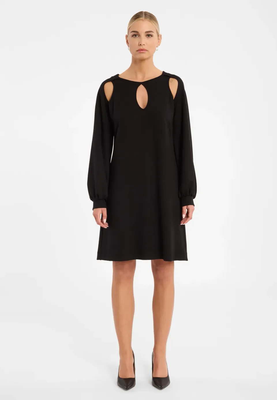 Ana Alcazar Corry mini abito nero cut-out