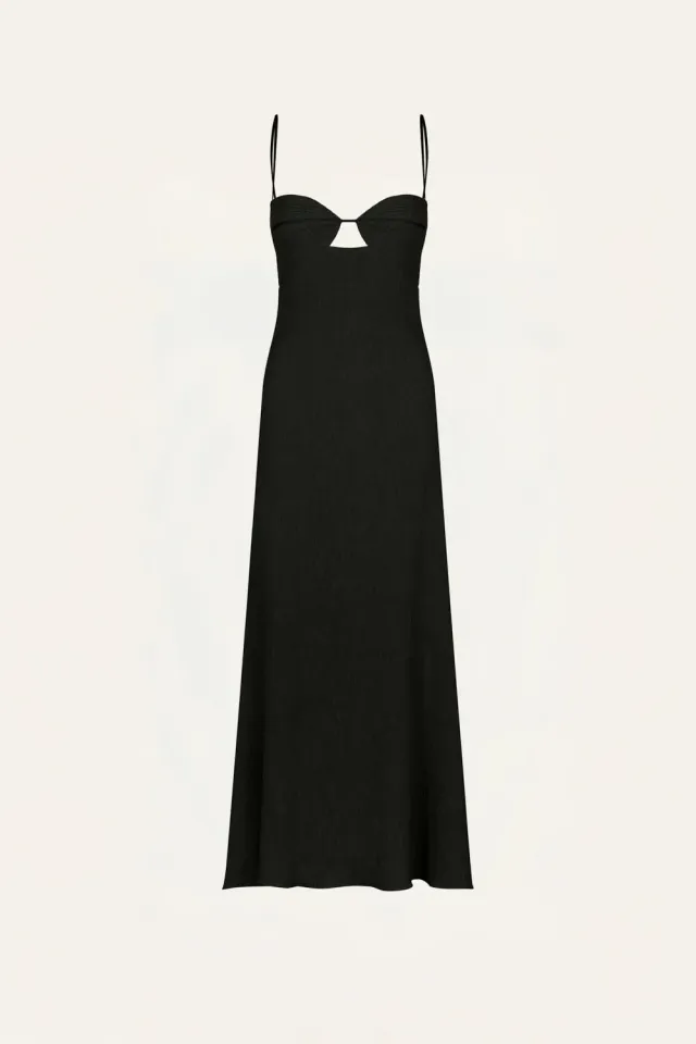 Johanna Ortiz Dream Spinner vestito midi nero viscosa