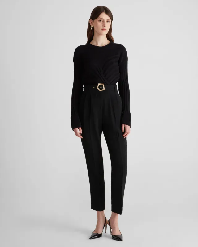 Violante Nessi Renny maglione nero cashmere cotone