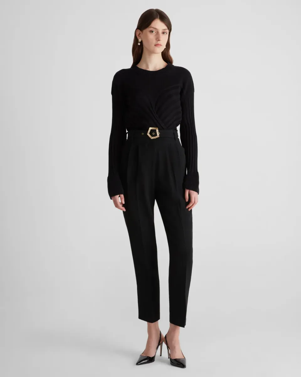 Violante Nessi Renny maglione nero cashmere cotone