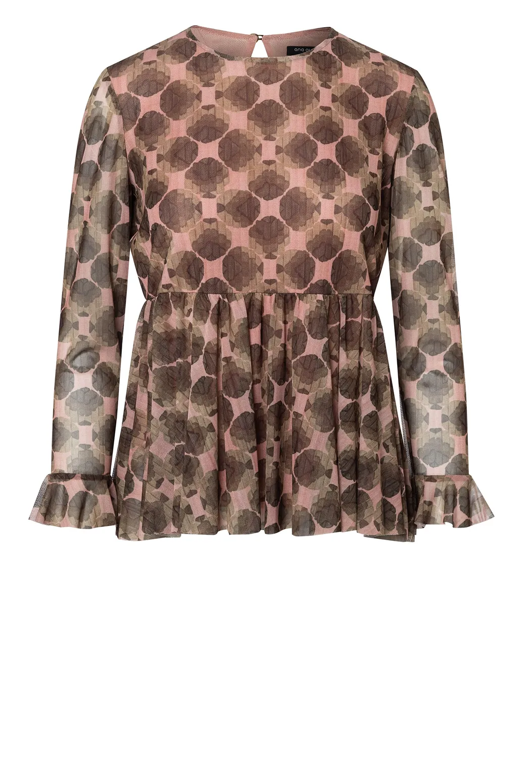 Ana Alcazar Envilis top peplum floreale rosa velo