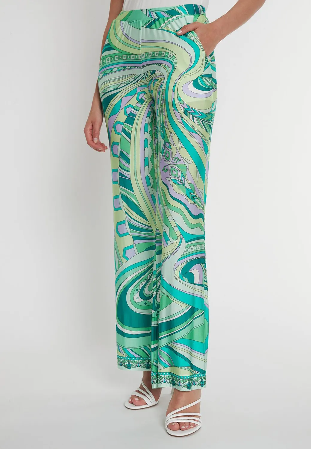 Ana Alcazar Pibara pantaloni jersey fantasia verde