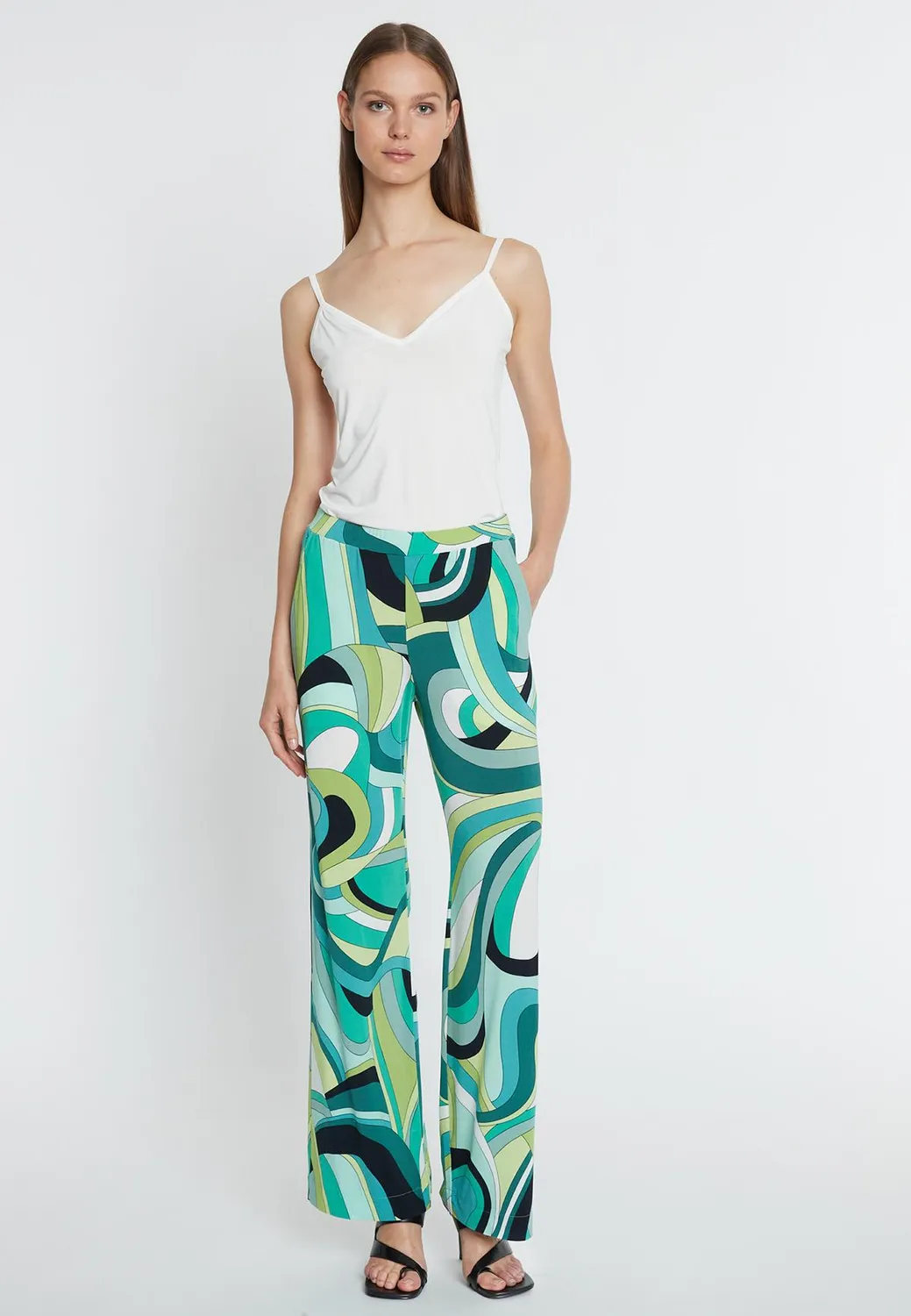 Ana Alcazar Rico pantaloni fantasia taglie 34-44 verde retro