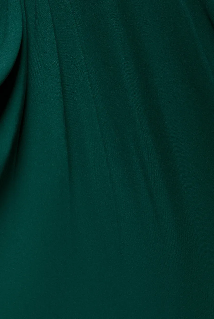 Goddiva Chiffon A Line abito maxi verde scuro senza maniche