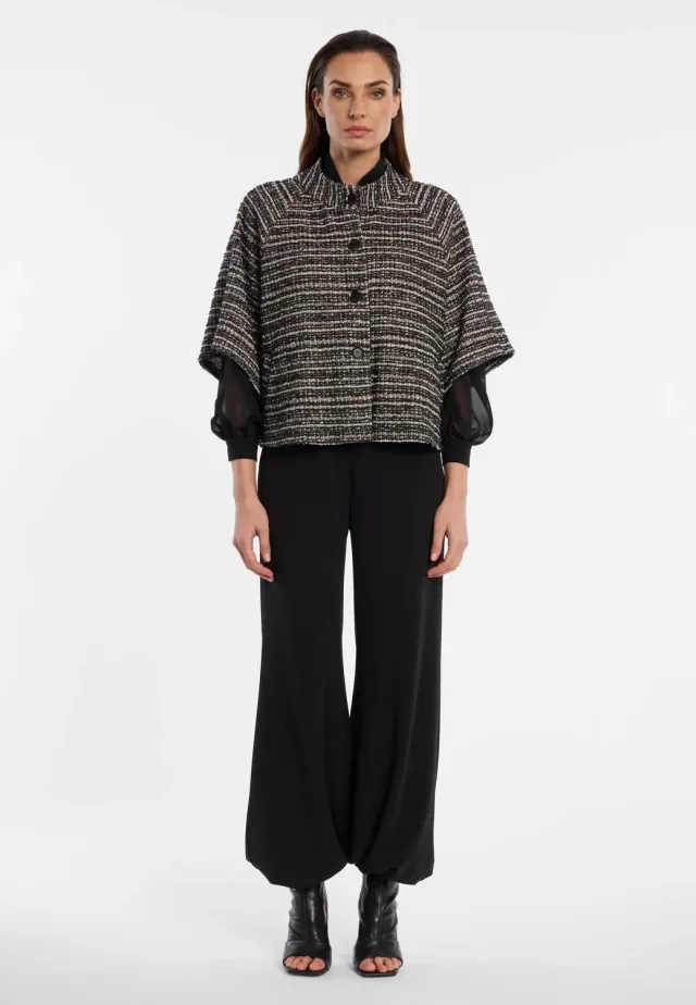 Ana Alcazar Enalia giacca mantella boucle nero