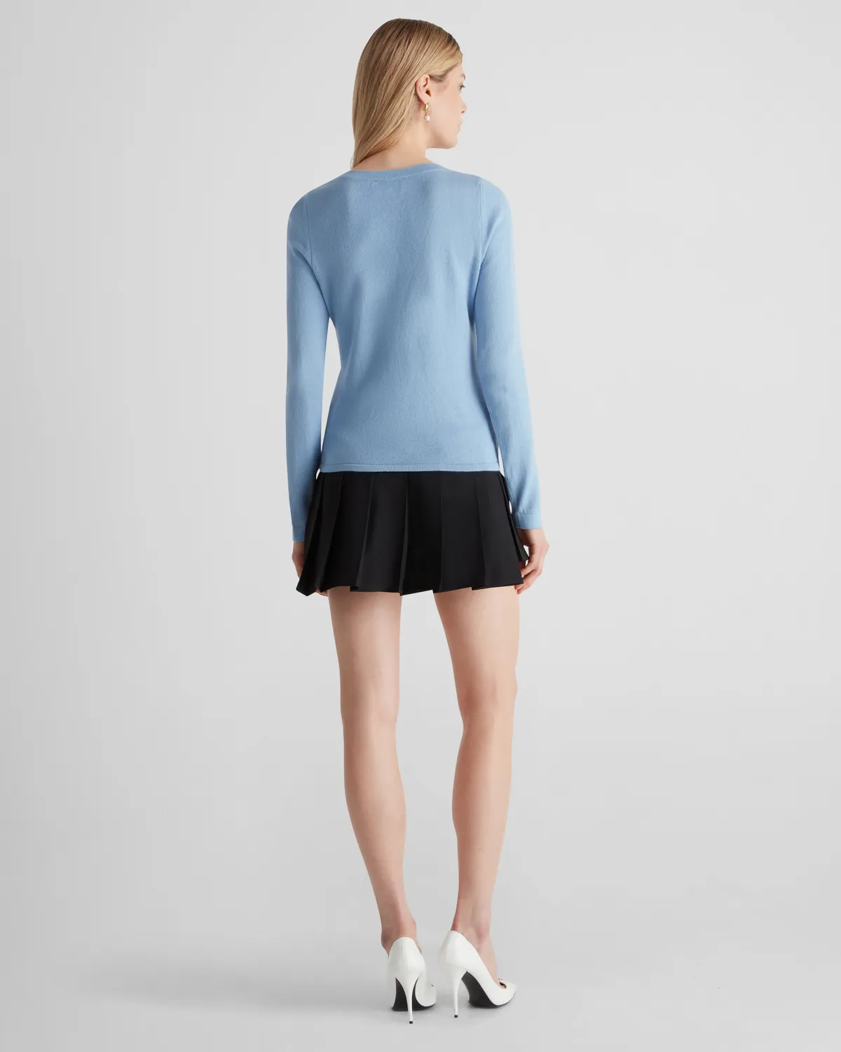 Violante Nessi Rotella top maglia azzurra cashmere