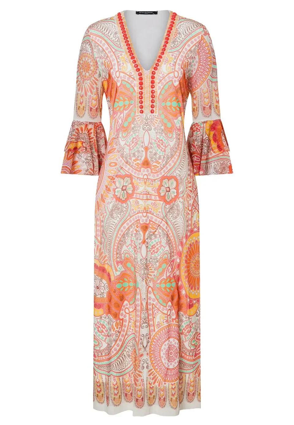 Ana Alcazar Welona abito caftano maxi paisley