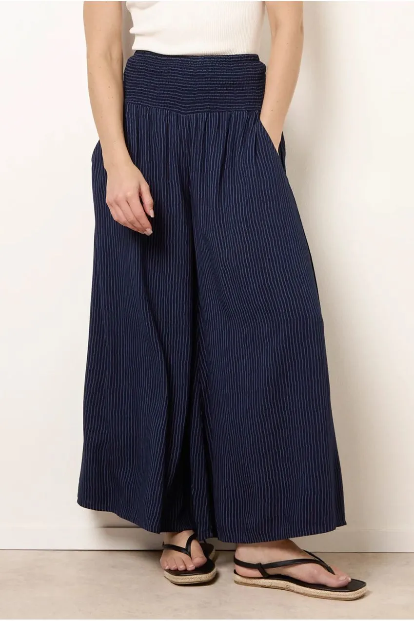Blue Vanilla Wide Leg pantaloni navy L/XL gamba ampia