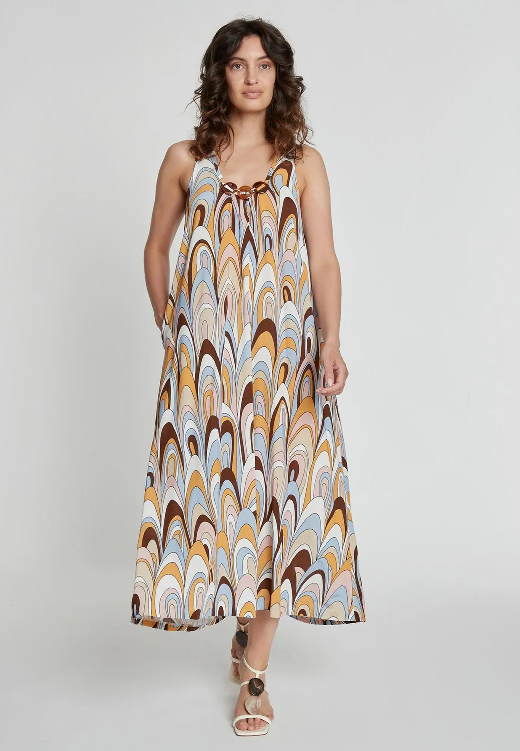 Ana Alcazar Kiby vestito midi stampa scollo rotondo