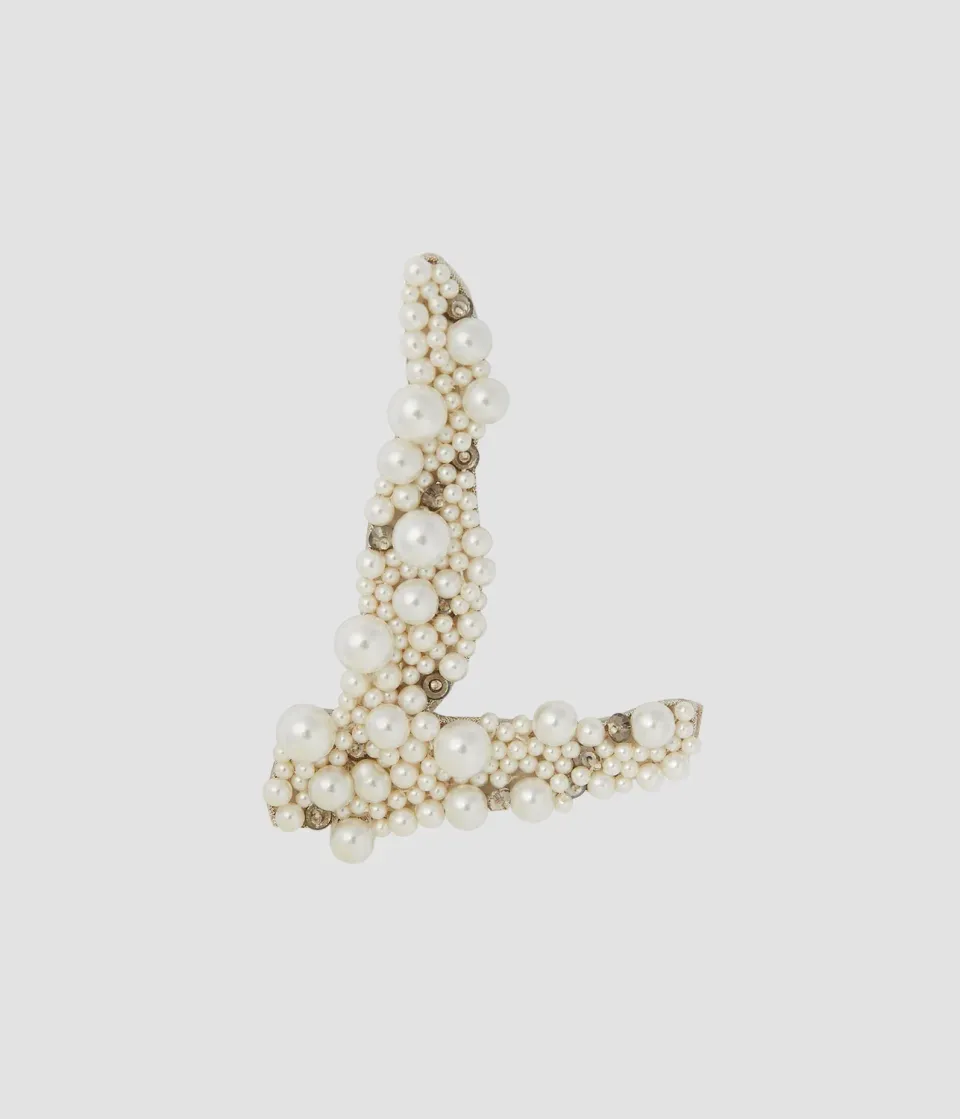Erdem Pearl Alphabet Brooch L spilla perle iniziale