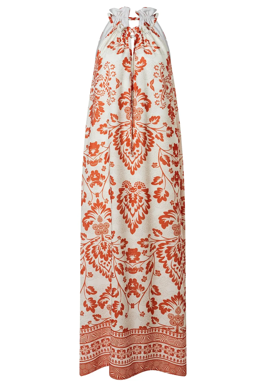 Ana Alcazar Dorena abito maxi floreale arancione