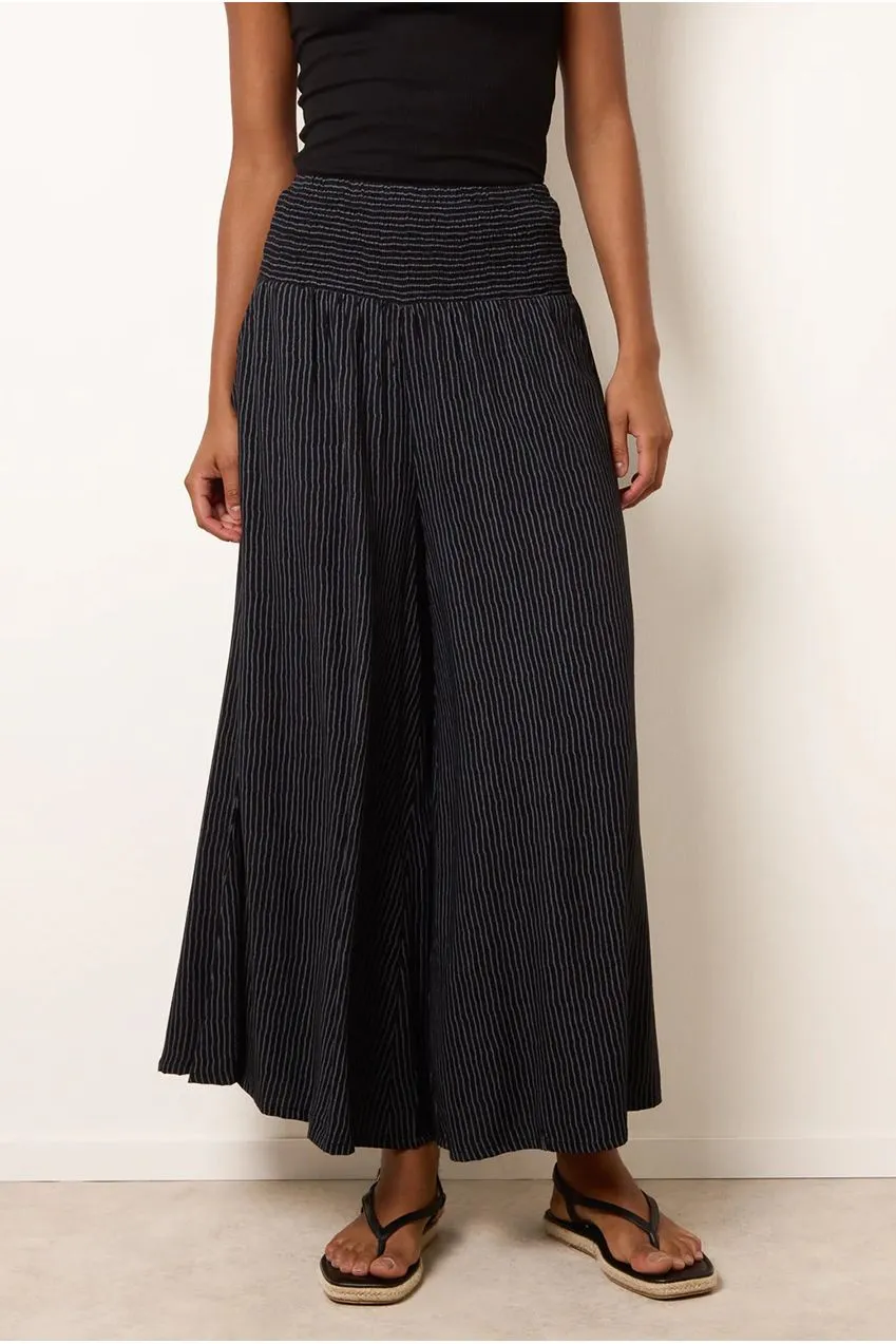 Blue Vanilla pantaloni palazzo neri vita arricciata S/M L/XL