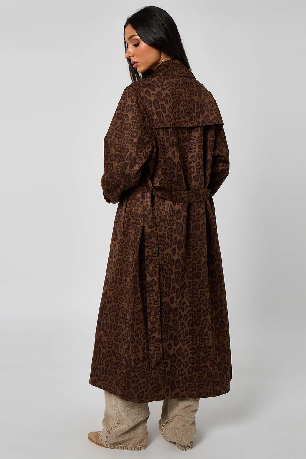 Urban Bliss Leopard Trench cappotto scamosciato leopardato