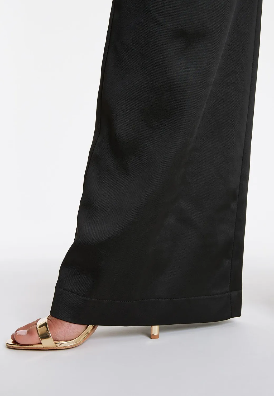 Ana Alcazar Pahima pantaloni palazzo satin neri