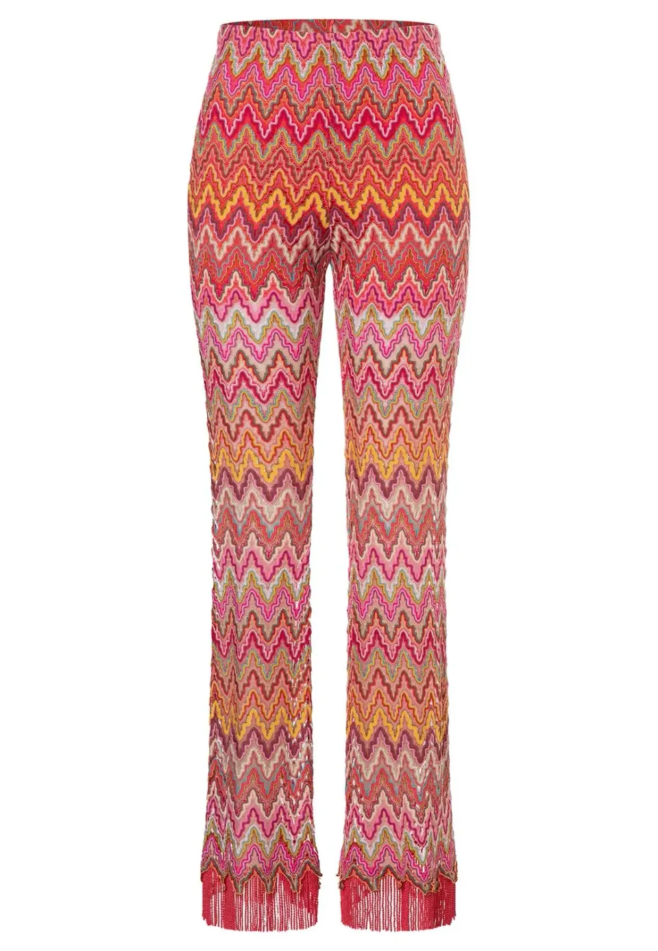 Ana Alcazar Polky pantaloni cropped rosa frange