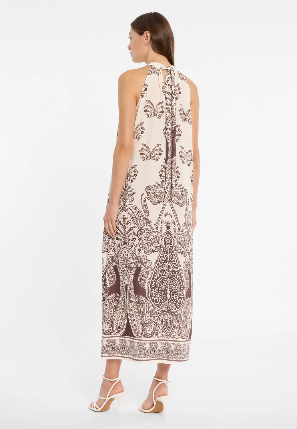 Ana Alcazar Doreyu abito lungo paisley marrone