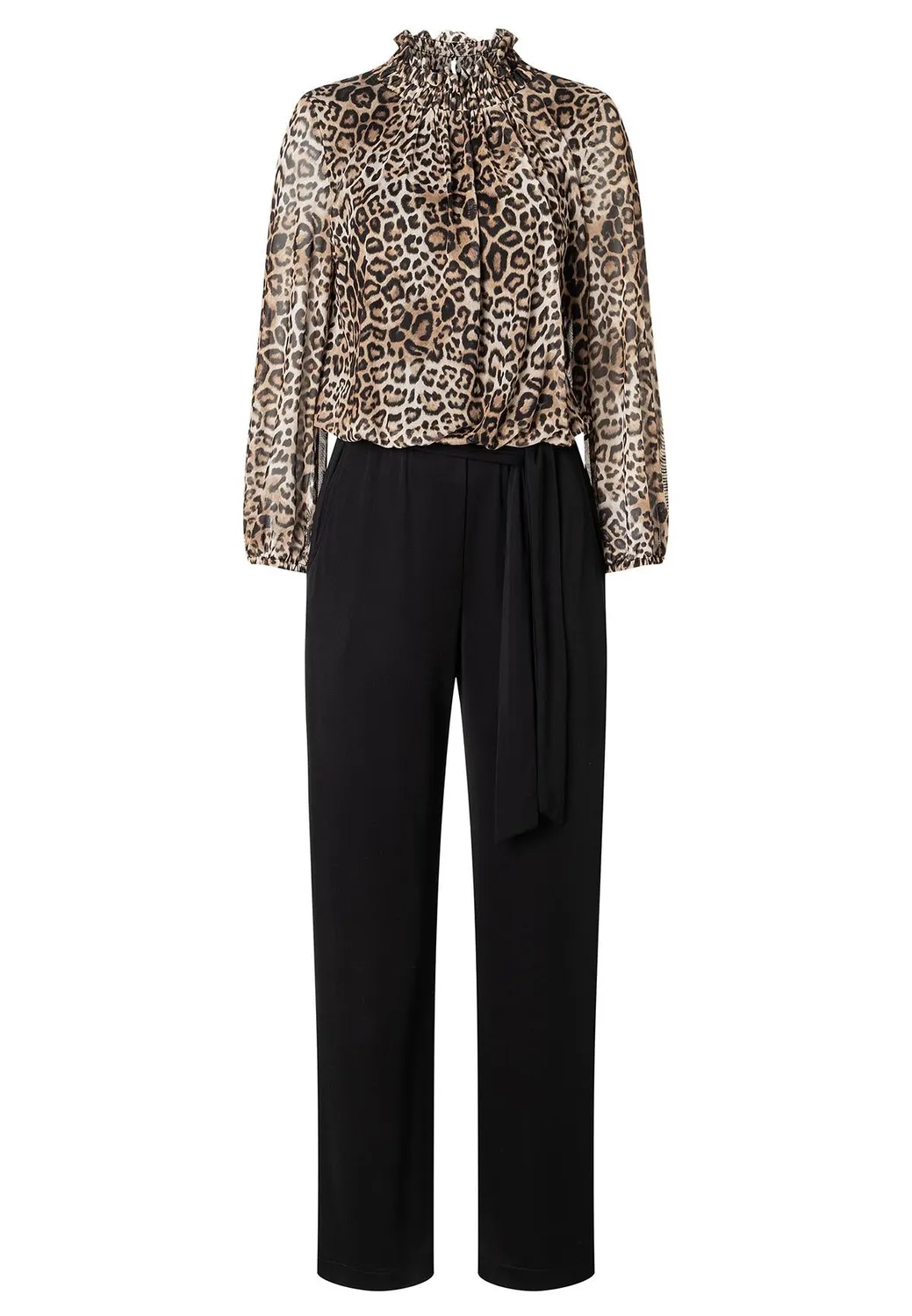 Ana Alcazar Aylia tuta jumpsuit nera leopardata