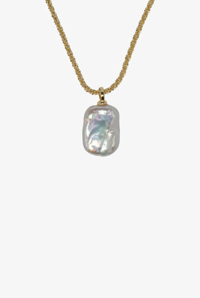Uchi & Soto Shinju Gold Square collana oro perla quadrata