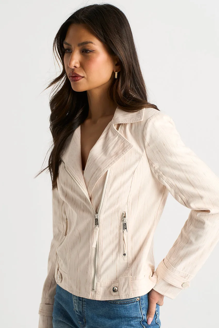 Gini London Moto giacca biker beige velluto taglia 12