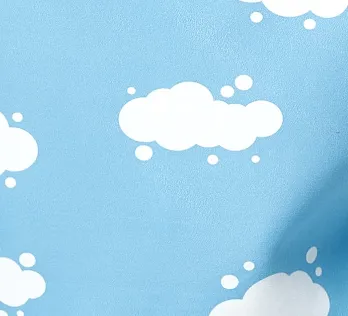 Liquorish Cloud blazer corto blu stampa nuvole boxy