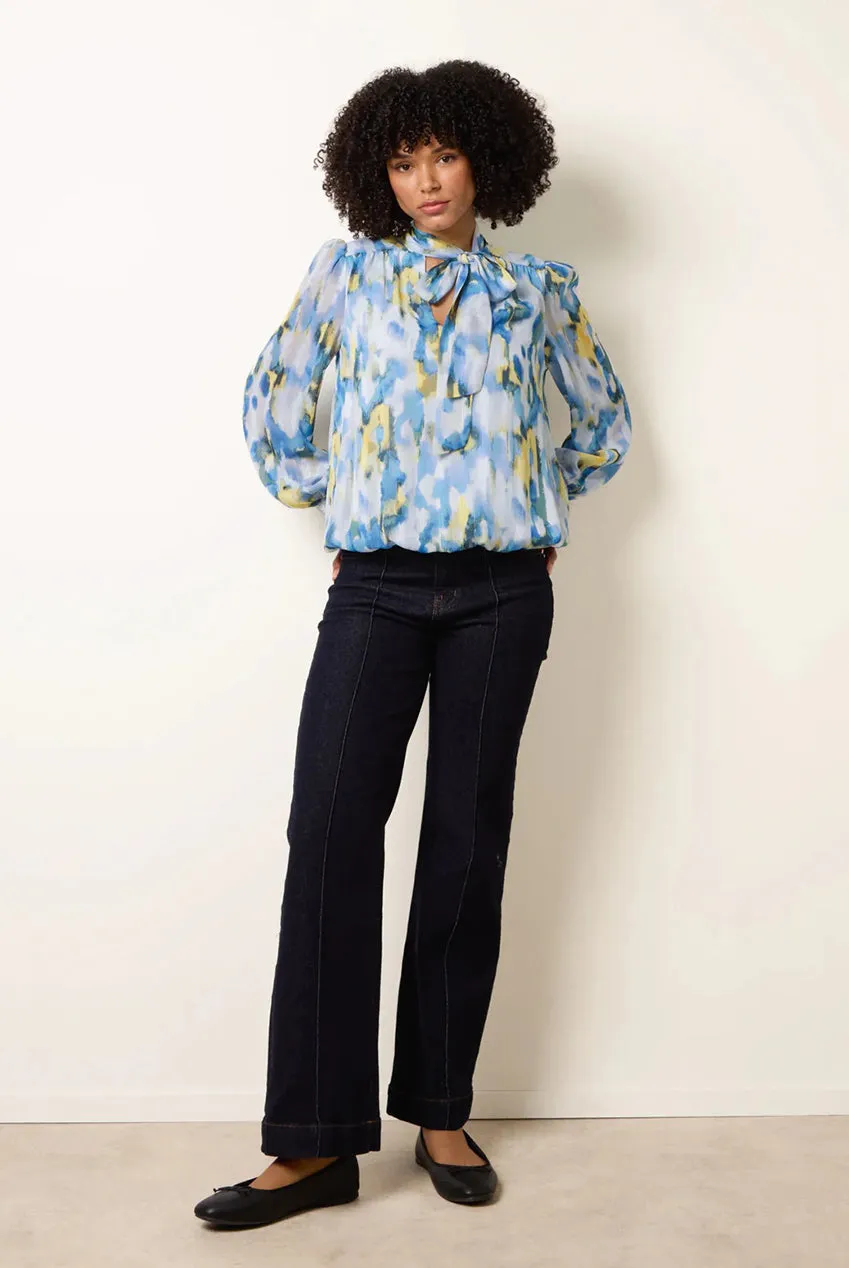 Blue Vanilla Puffball blusa fantasia collo fiocco