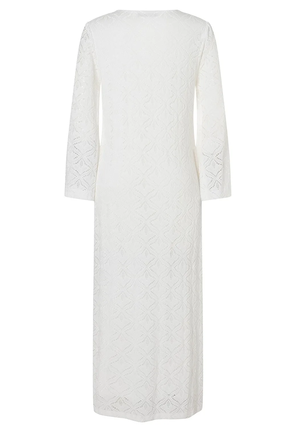 Ana Alcazar Zalena abito maxi pizzo bianco